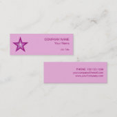 ピンクスターの名刺テンプレートのスキニーピ淡い色のンク スキニー名刺 (正面/裏面)