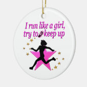 ピンクスターの陸上チャンピオン セラミックオーナメント (左)