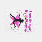 ピンクスターの陸上チャンピオン フリースブランケット (正面(横))