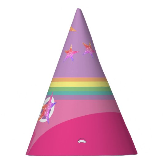 ピンクスターアイズレインボーユニコーンパーティー帽子 パーティーハット (右)
