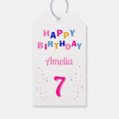 ピンクスターカラフルズガールハッピーバースデーパーティー ギフトタグ (裏面)