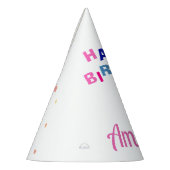 ピンクスターカラフルズガールハッピーバースデーパーティー パーティーハット (左)