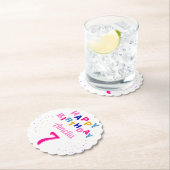 ピンクスターカラフルズガールハッピーバースデーパーティー ペーパーコースター (インサイチュ)