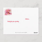 ピンクスターガザーリリーありがとうクリスチャンフレンド ポストカード (裏面)