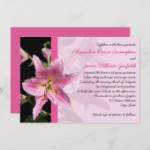 ピンクスターガザーリリー結婚式招待状2 招待状 (正面/裏面)