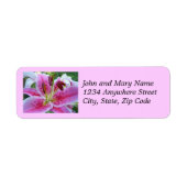 ピンクスターガーザーリリーフローラ差出人住所 ラベル (正面)