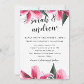 ピンクスターガーザーリリーフローラ結婚式招待状 招待状 (正面)