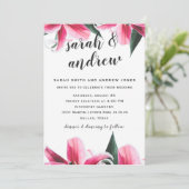 ピンクスターガーザーリリーフローラ結婚式招待状 招待状 (スタンド正面)