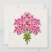 ピンクスターガーゼリリーブライダルシャワー招待 招待状 (裏面)