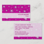 ピンクスターストライプズの名刺テンプレート 名刺 (正面/裏面)