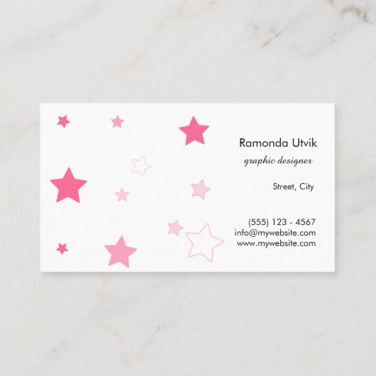 ピンクスターズきれいな名刺 名刺 (裏面)