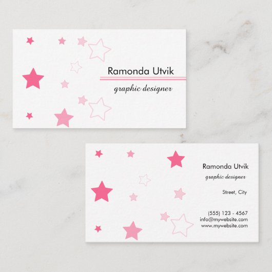 ピンクスターズきれいな名刺 名刺 (正面/裏面)