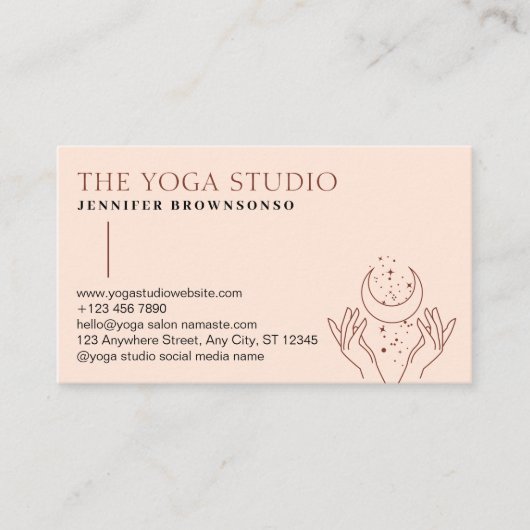 ピンクスターズエナジーヒーリングハンズムーンスピリチュアル 名刺 (正面)