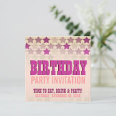 ピンクスターズカントリーギャルバースデーパーティーの招待 招待状 (スタンド正面)