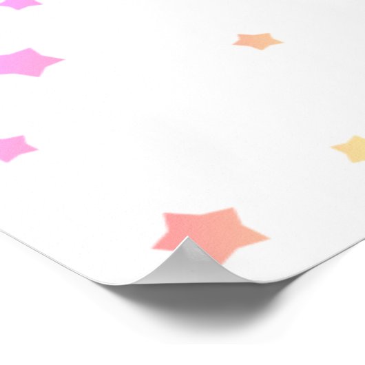 ピンクスターズガールハッピーバースデー ポスター (角)