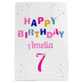 ピンクスターズガールハッピーバースデー ミディアムペーパーバッグ (裏面)