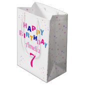 ピンクスターズガールハッピーバースデー ミディアムペーパーバッグ (裏面アングル)