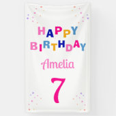 ピンクスターズガールハッピーバースデー 横断幕 (縦)