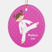 ピンクスターズテコンド空手ガール セラミックオーナメント (左)