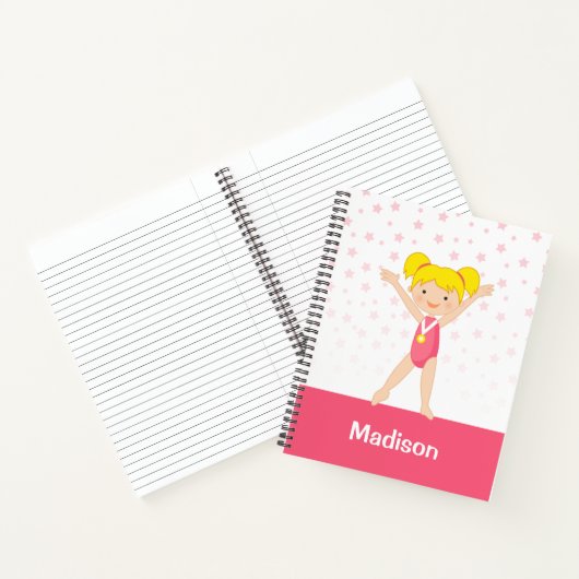 ピンクスターズブロンド女体操パーソナライズされた ノートブック (内部)