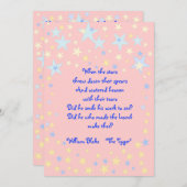 ピンクスターズベビーシャワー招待状 招待状 (正面/裏面)