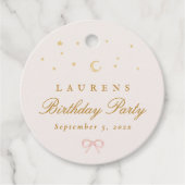 ピンクスターズムーンプリンセスおとぎ話バースデーパーティー フェイバータグ (正面)