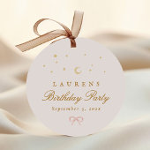 ピンクスターズムーンプリンセスおとぎ話バースデーパーティー フェイバータグ