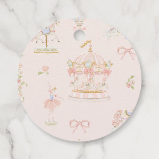 ピンクスターズムーンプリンセスおとぎ話ベビーシャワー フェイバータグ (裏面)