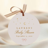 ピンクスターズムーンプリンセスおとぎ話ベビーシャワー フェイバータグ