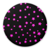 ピンクスターズ白熱［赤熱］光を放つオンブラック宇宙ベッドルームクール セラミックノブ (正面)