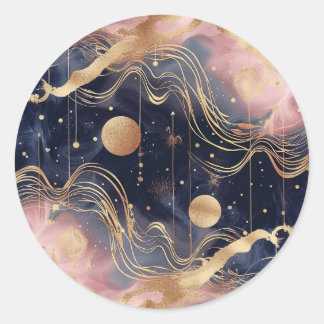 ピンクスターダスト抽象芸術カスタム封筒用シール ラウンドシール