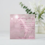 ピンクスターダスト誕生日招待状 招待状 (スタンド正面)