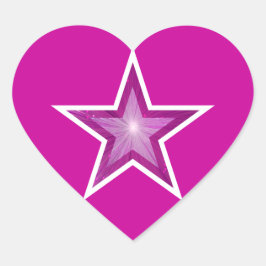 ピンクスターハートステッカーピンク ハートシール