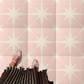 ピンクスターバストミッドセンチュリーモダンヴィンテージ タイル