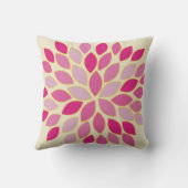 ピンクスターバストモダン花柄デザイン枕 クッション (裏面)