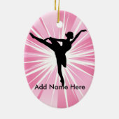 ピンクスターバレリーナB名カスタマイズ可能オーナメント セラミックオーナメント (裏面)