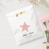 ピンクスターフィッシュ結婚式の引き出物バッグ、クッキー&トリート フェイバーバッグ (封をした状態)