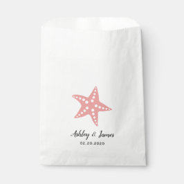 ピンクスターフィッシュ結婚式の引き出物バッグ、クッキー&トリート フェイバーバッグ
