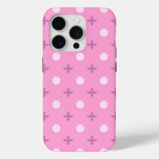 ピンクスターペタルドットパターン iPhone 15 PROケース