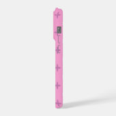 ピンクスターペタルドットパターン iPhoneケース (左側面)