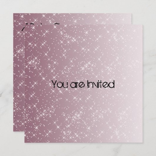 ピンクスターライトベビーシャワー招待状 招待状 (正面/裏面)