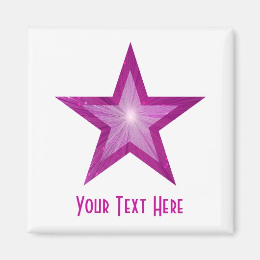 ピンクスター冷蔵庫「Your Text」マグネット角白 マグネット (正面)
