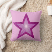 ピンクスター印刷装飾用クッションスクエア淡い色のピンク クッション (ブランケット)