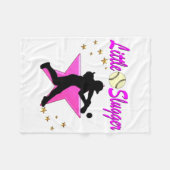 ピンクスター小さなスラッガーソフトボールデザイン フリースブランケット (正面(横))