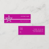 ピンクスター白いラインビジネスカードピンクスキニー スキニー名刺 (正面/裏面)