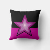 ピンクスター装飾用クッションスクエアピンクブラック クッション (裏面)