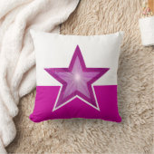 ピンクスター装飾用クッションスクエアピンクホワイト クッション (ブランケット)