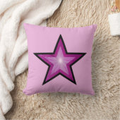 ピンクスター装飾用クッションス淡い色のクエアピンクブラックバック クッション (ブランケット)