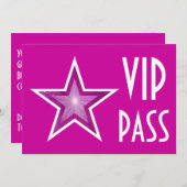 ピンクスター「VIPパス」の招待ピンク横 招待状 (正面/裏面)