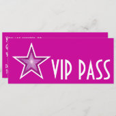 ピンクスター 'VIP PASS' 招待状 ピンク 長 (正面/裏面)